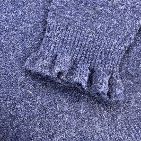 Sundance Blue Ruffle Collar & Sleeve Crew Neck Long Sleeve Sweater Size M - Picture 4 of 10